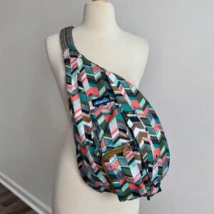 Kavu Rope Sling Bag Coastal Blocks Sporty Colorful Spring Summer